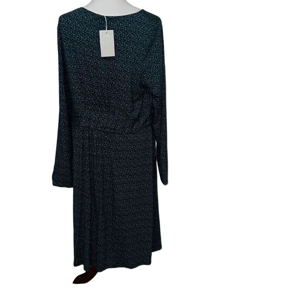 NEW Boden Abigail Jersey Dress Long Sleeve Mini Polka Dots Gathered Waist sz 16 - Picture 3 of 9